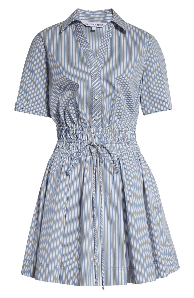 Veronica Beard Susan Stripe Cotton Blend Shirtdress, Alternate, color, Blue Multi