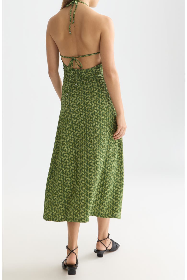 Open Back Midi Sundress, Alternate, color, MINI CACTUS GARDEN GREEN