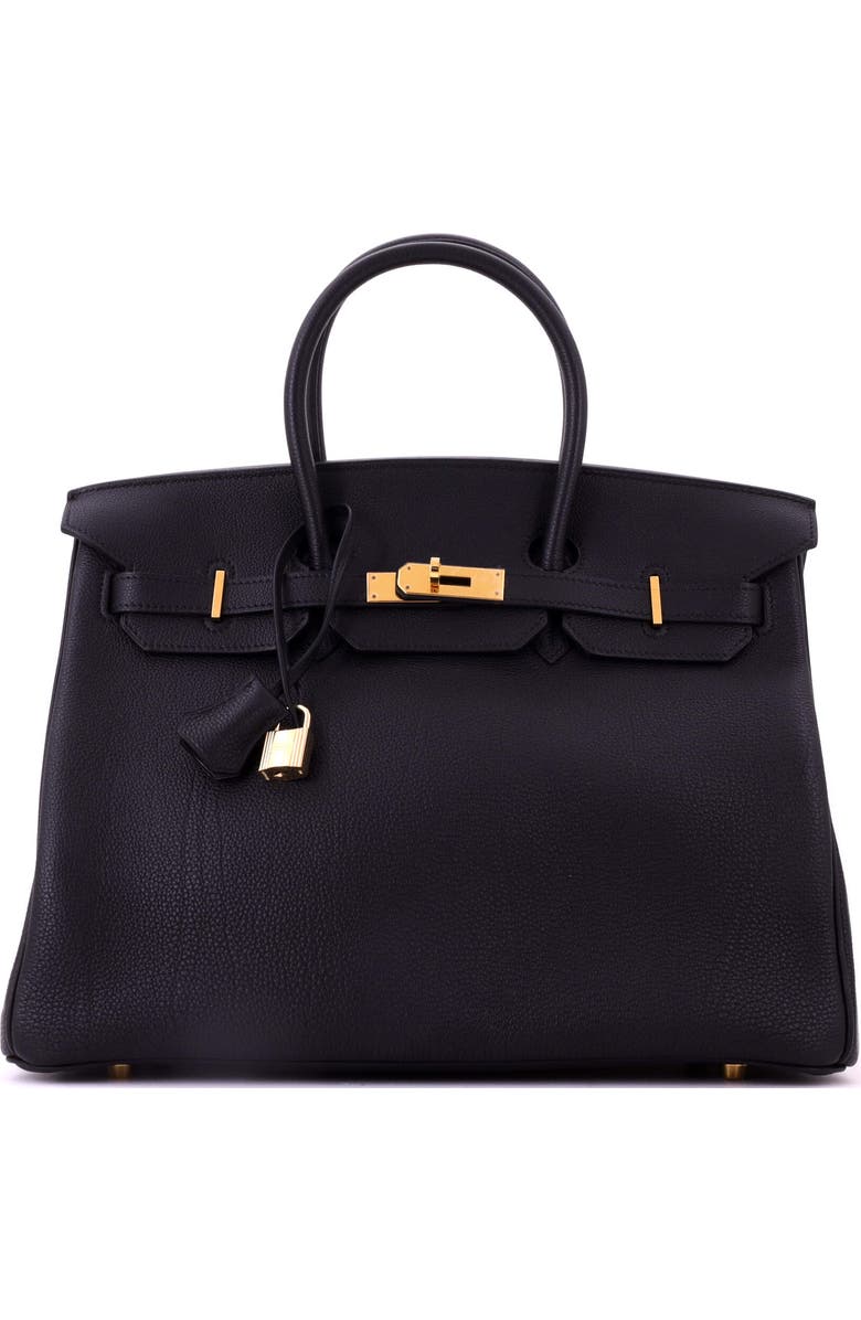Pre-Owned Hermes Birkin Handbag Black Togo with Gold Hardware 35, Main, color, Noir