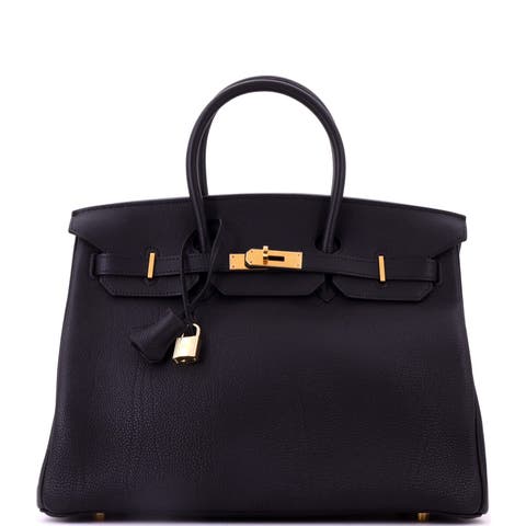 Birkin Handbag Black Togo with Gold Hardware 35