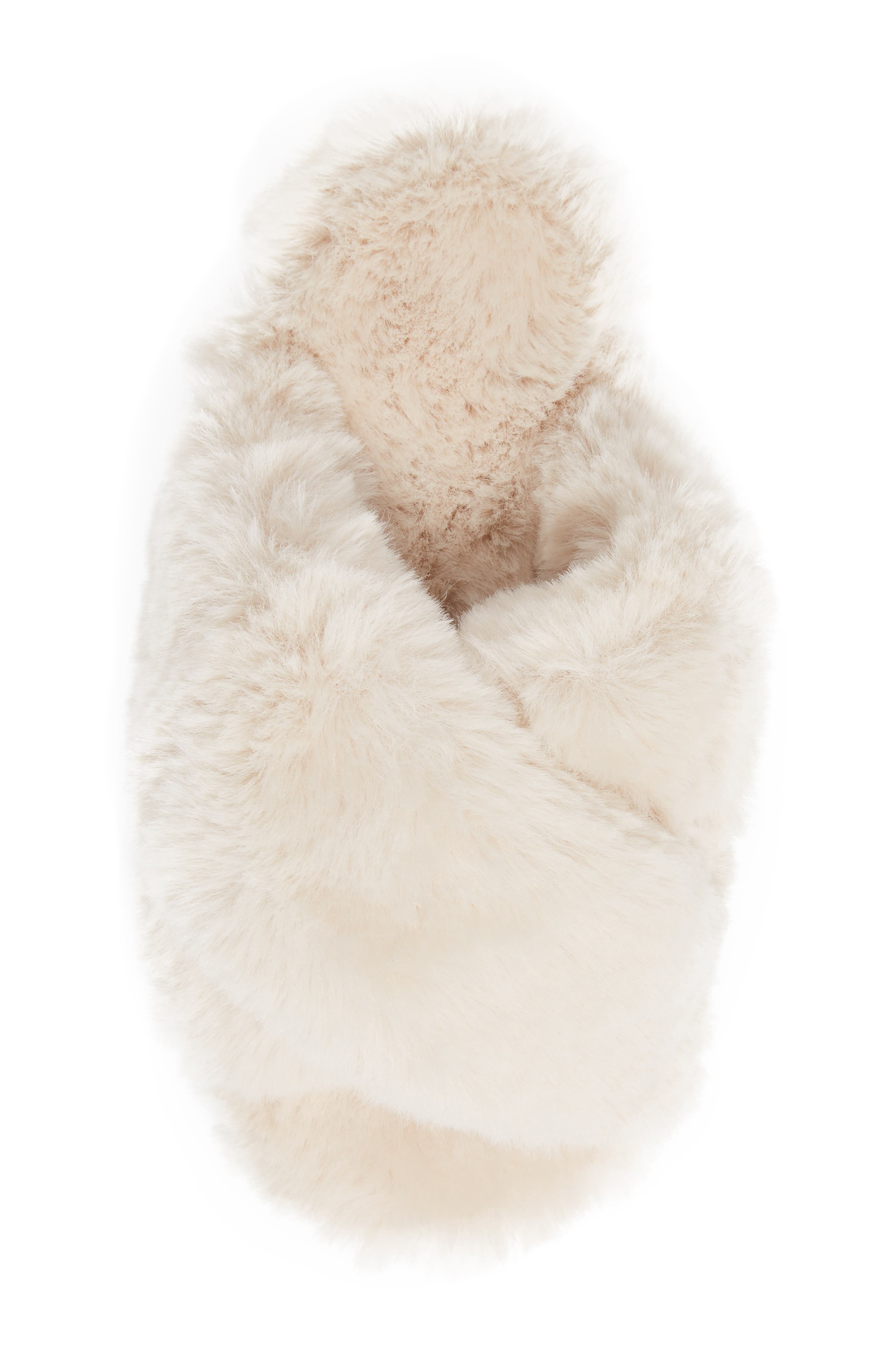 Papinelle Sheepy Crossover Faux Fur Slide Slipper, Alternate, color, 