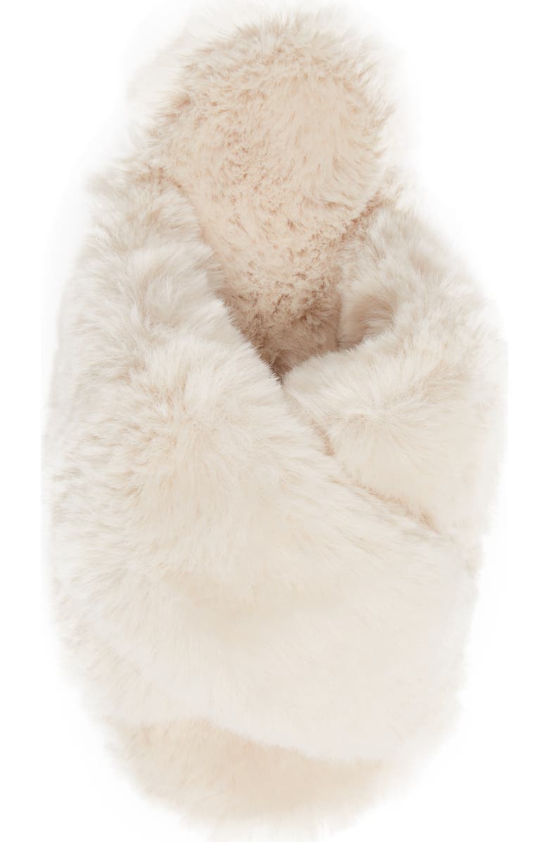 Papinelle Sheepy Crossover Faux Fur Slide Slipper, Alternate, color,