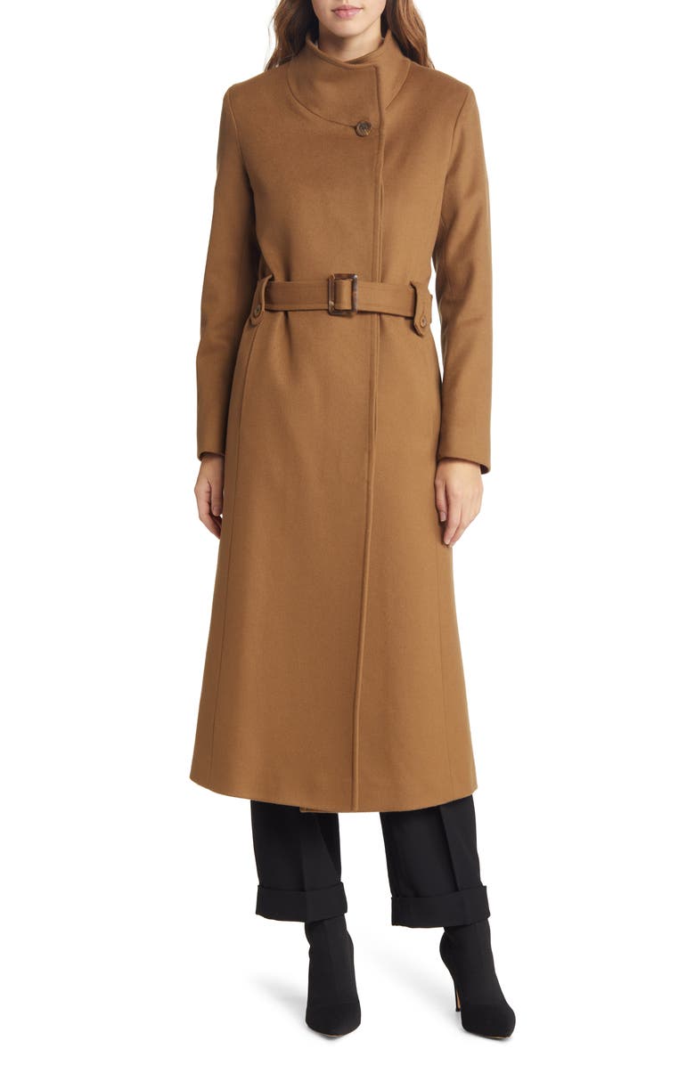 Fleurette Hudson Belted Long Wool Coat, Main, color,