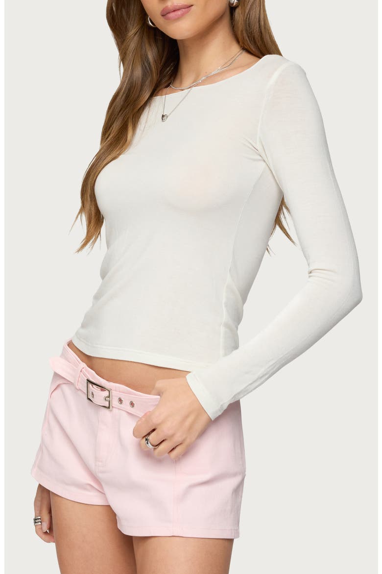 Semisheer Crop Top, Alternate, color, WHITE