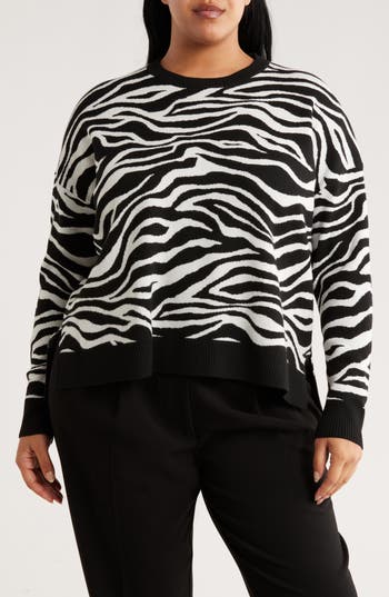 Nordstrom Rack Crewneck Jacquard Sweater In Black