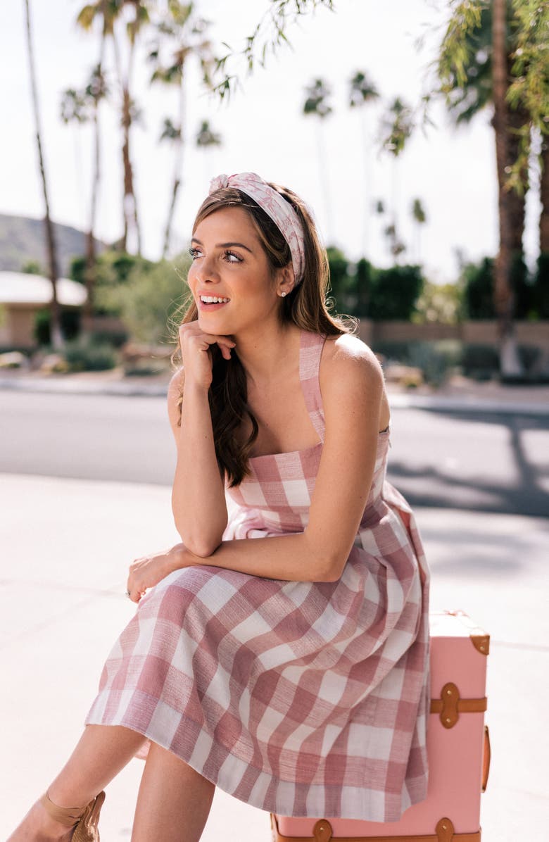 Gal Meets Glam Collection Polly Cross Back Pleated Sundress, Alternate, color, 