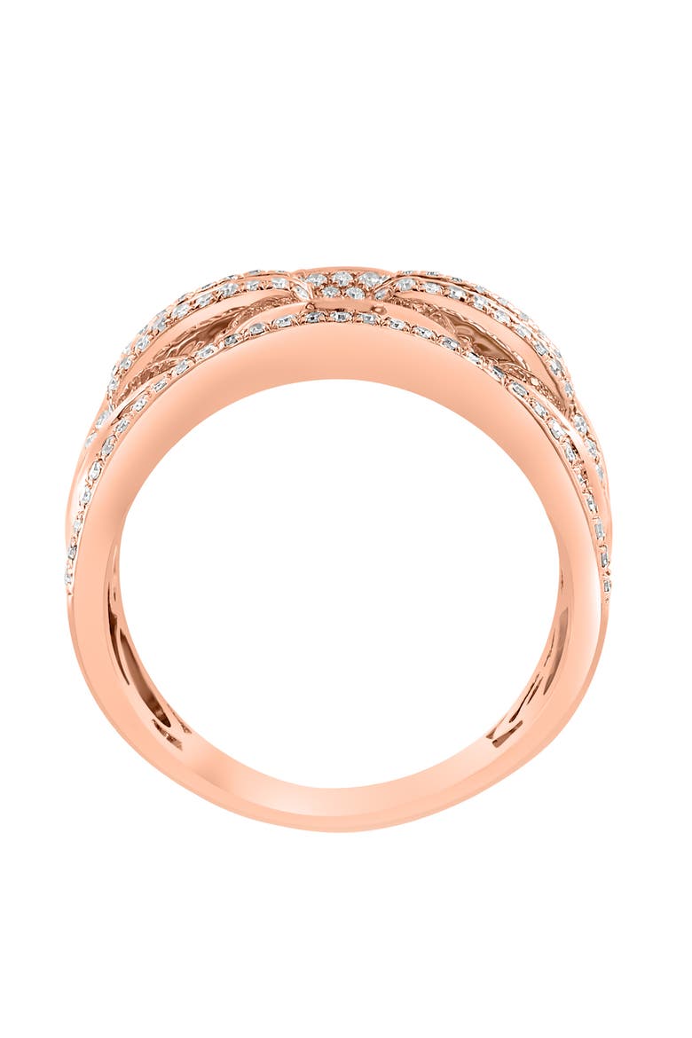 14K Rose Gold Diamond Openwork Band Ring, Alternate, color, 14K Gold
