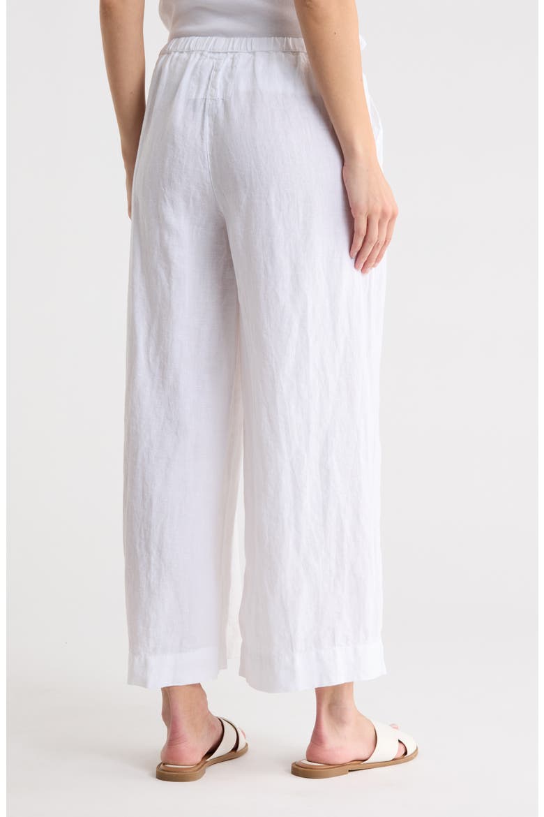 Pull-On Wide Leg Cotton Pants, Alternate, color, WHITE