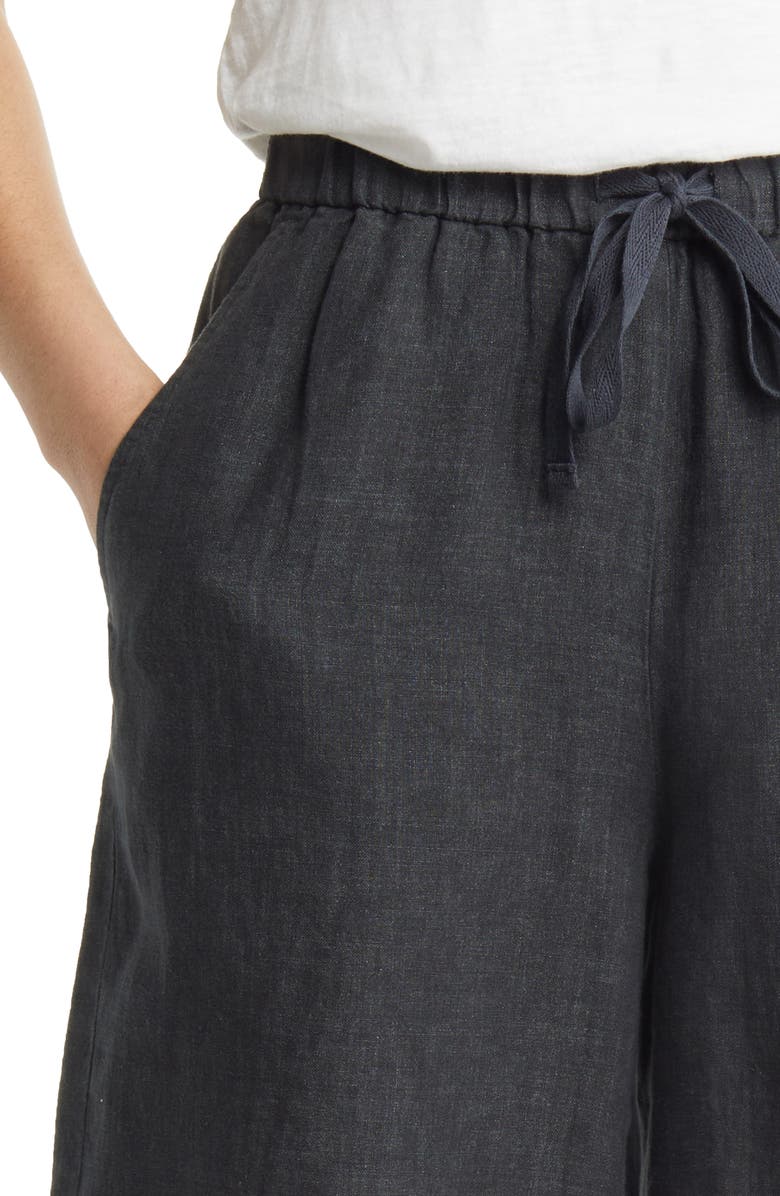 Eileen Fisher Drawstring Organic Linen Shorts, Alternate, color, 