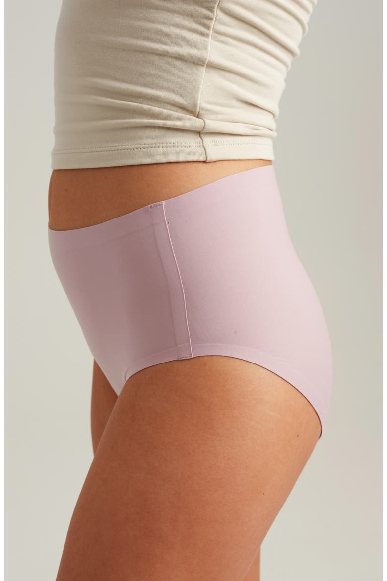 Period & Leakproof Regular Absorbency Seamless High Waist Briefs, Alternate, color, SUNSET MAUVE