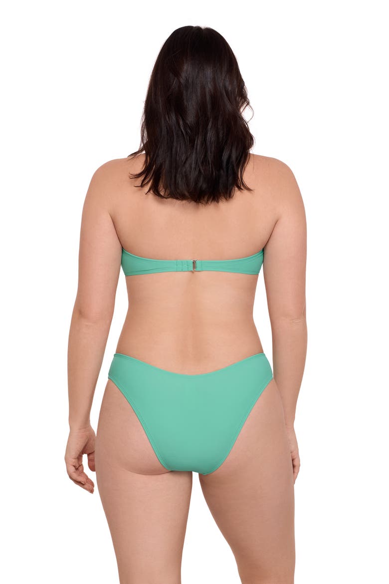 Ring Front Bandeau Bikini Set, Alternate, color, Aqua