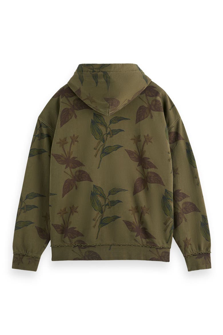 Over Dye Allover Loose Fit French Terry Hoodie, Alternate, color, LEAVES