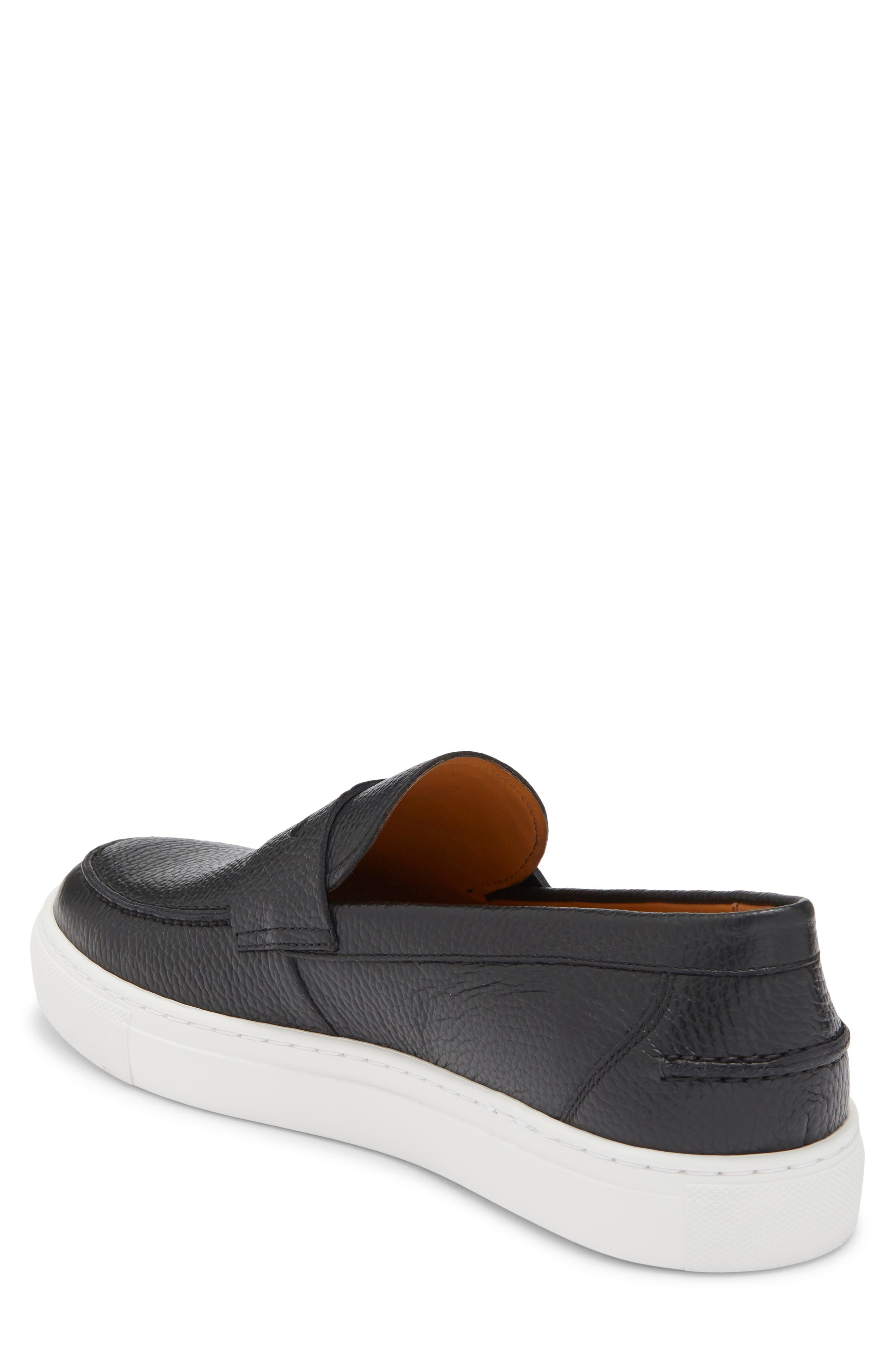 Magnanni Johnny Penny Loafer Sneaker, Alternate, color, Black Pebble