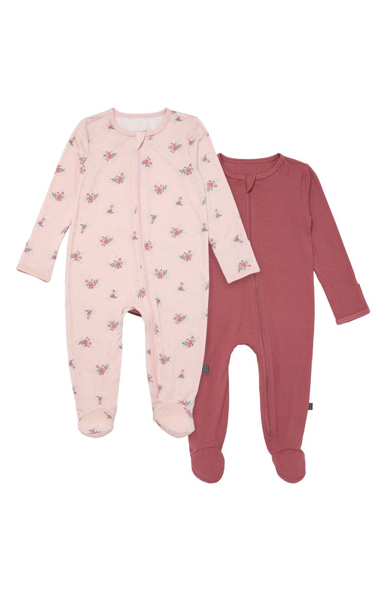 Modern Moments<sup>™</sup> by Gerber Pink Roses Sleep 'N Play With Mittens, Main, color, Pink Roses