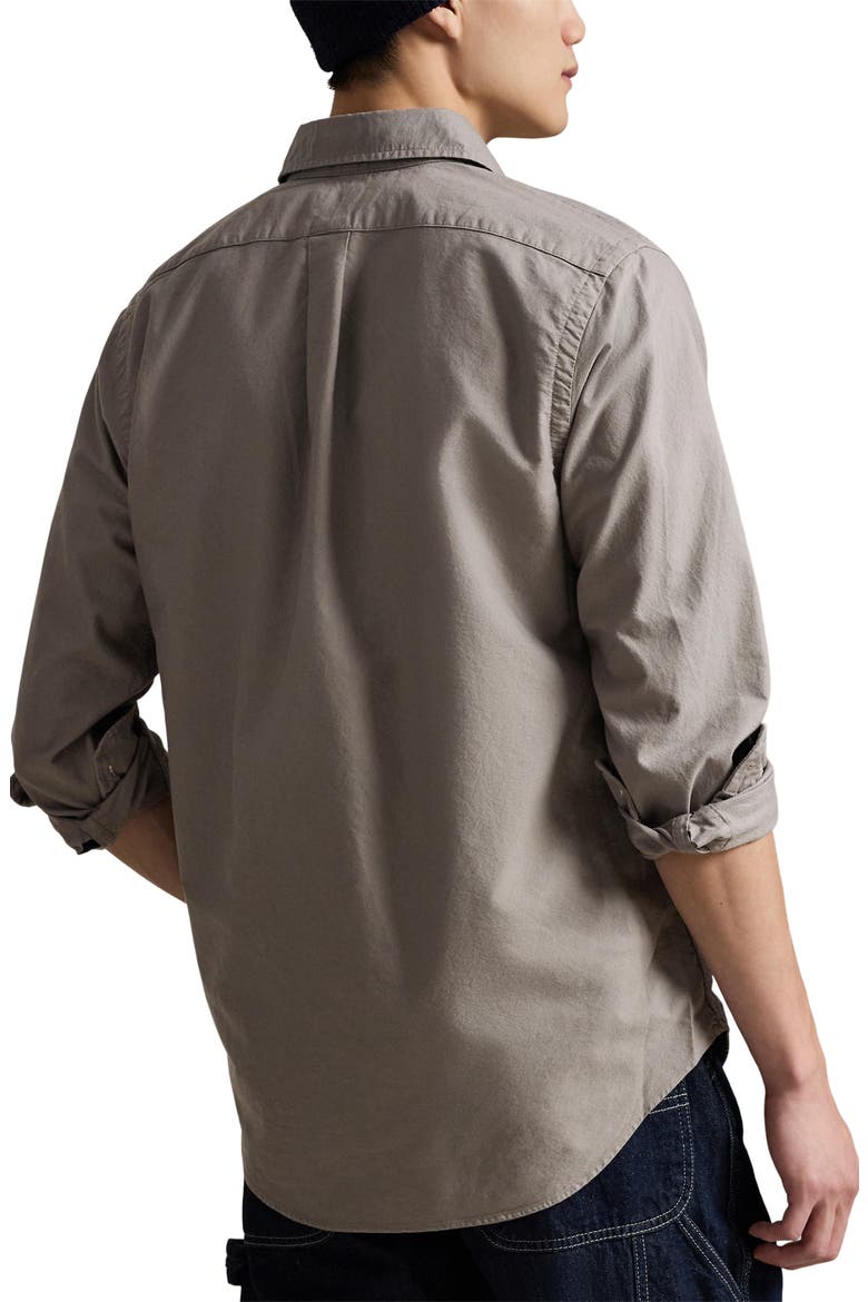 Classic Fit Garment Dyed Cotton Button-Up Shirt, Alternate, color, GREY