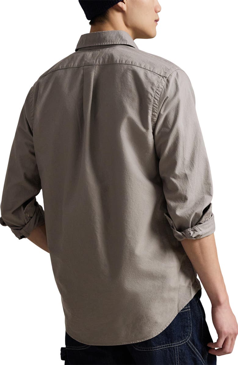 Polo Ralph Lauren Classic Fit Garment Dyed Cotton Button-Up Shirt, Alternate, color, Grey