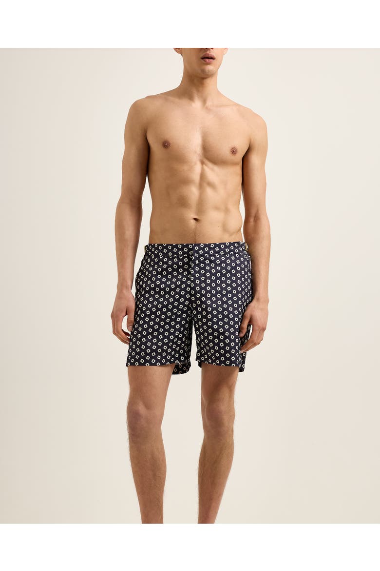 Bulldog Mid-Length Swim Shorts, Alternate, color, NIGHT IRIS/LATTE