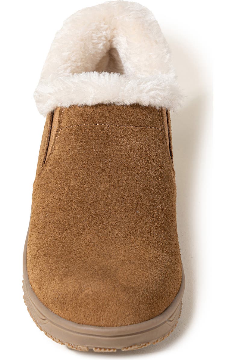 Minnetonka Eagan Faux Fur Slipper Bootie, Alternate, color, Dusty Brown