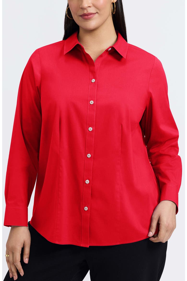 June Non-Iron Stretch Cotton Blend Button-Up Shirt, Main, color, SIMPLY RED