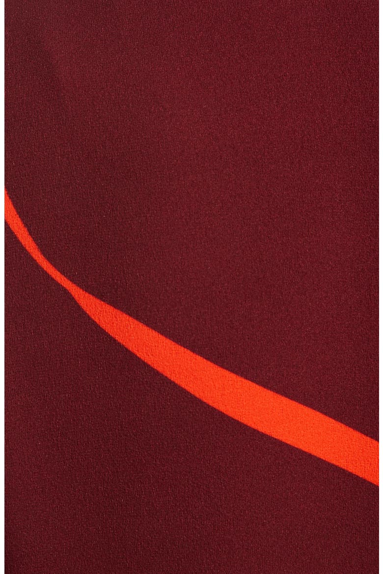 Bridle Print Crepe Midi Dress, Alternate, color, BORDEAUX/ ORANGE