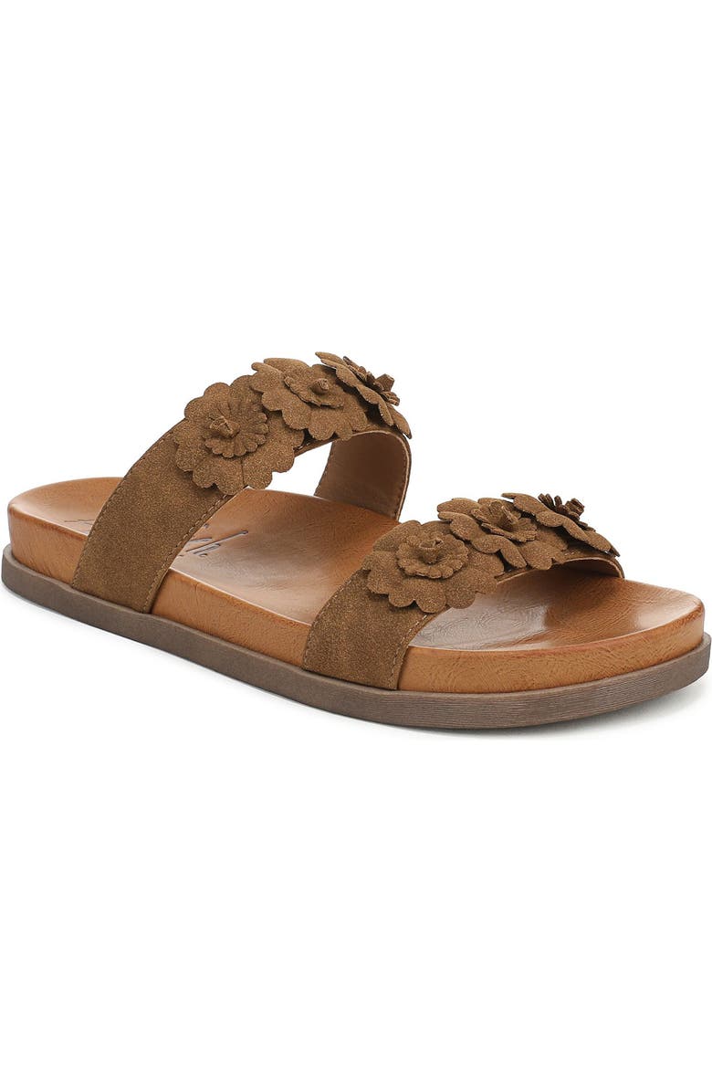 Blowfish Malibu Lovely Slide Sandal, Main, color, Scotch Brown Faux Suede