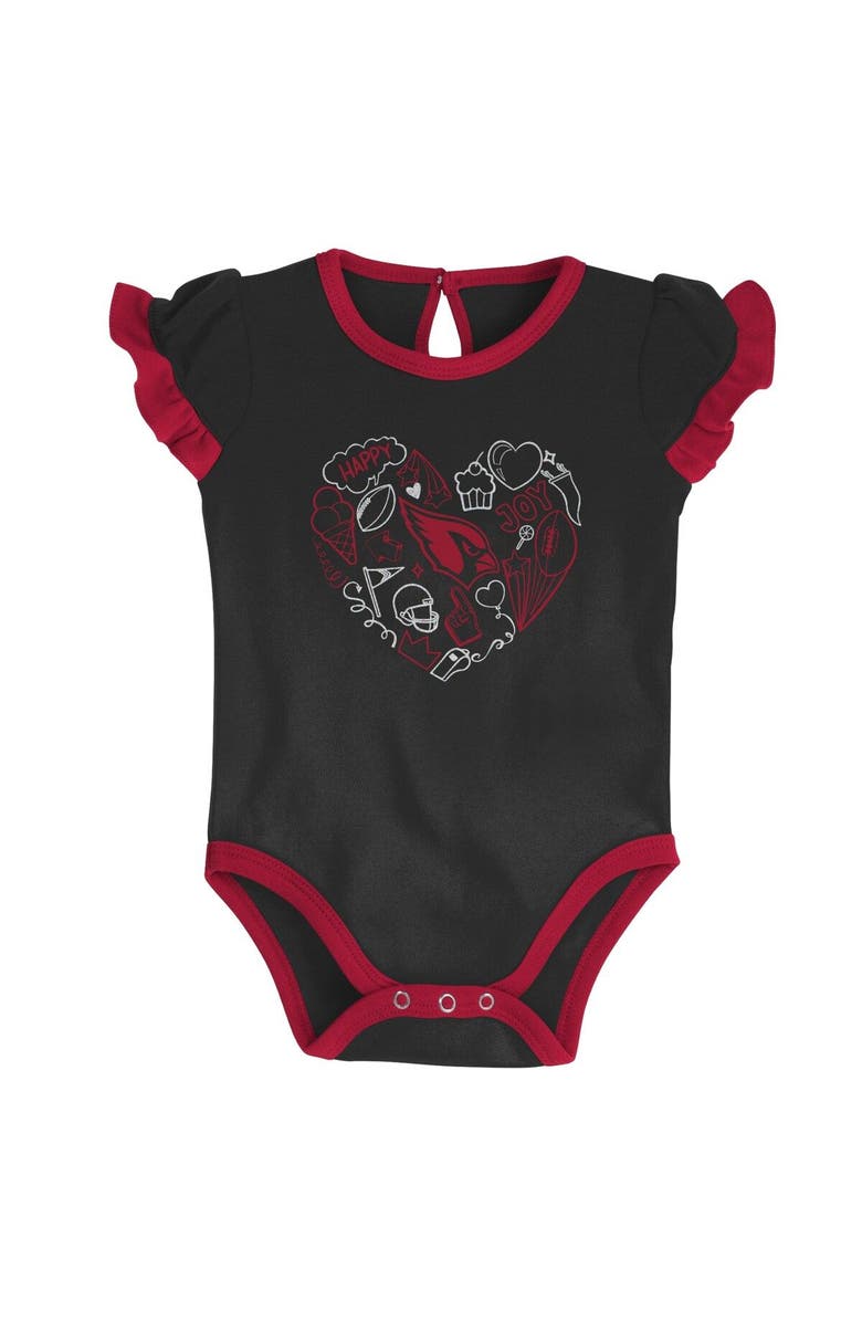 Outerstuff Newborn & Infant Cardinal/Black Arizona Cardinals Too Much Love Two-Piece Bodysuit Set, Alternate, color, 