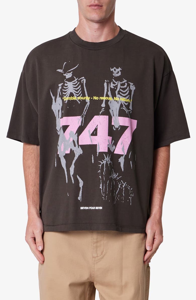 mnml 747 Zombie Country Graphic T-Shirt, Main, color, Vintage Black