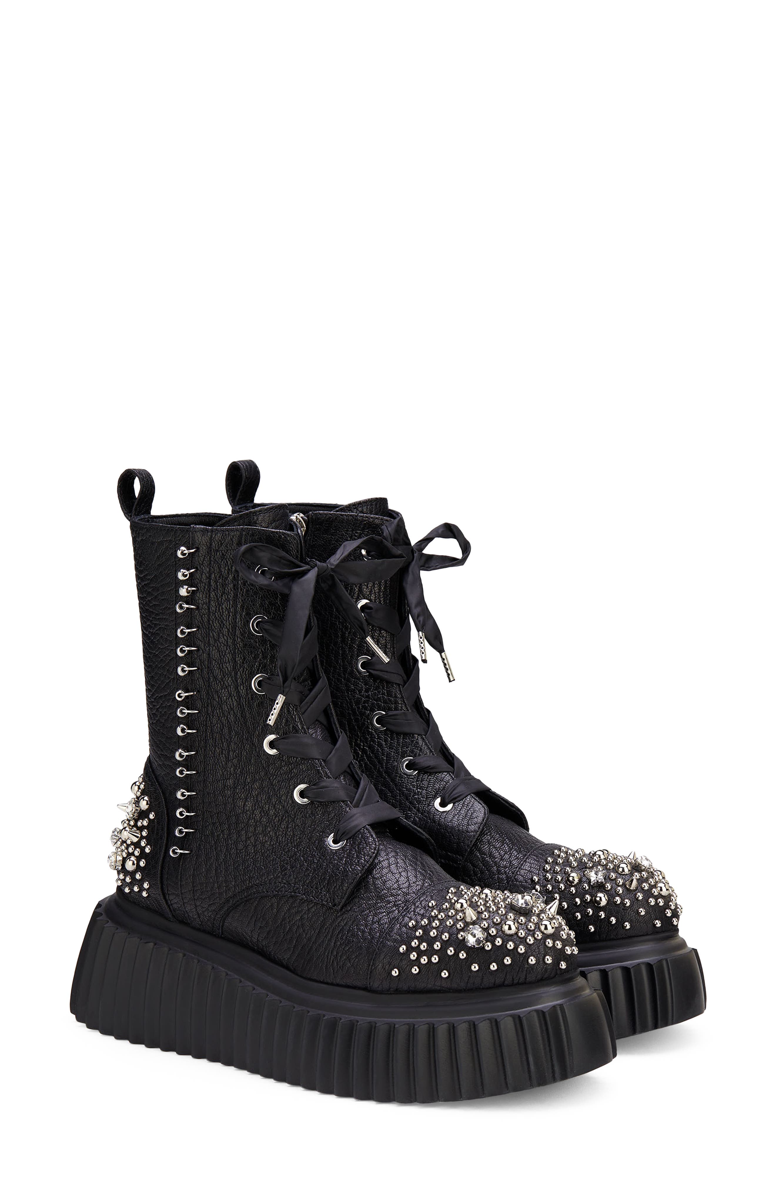 AGL Iggy Crystal Wedge Combat Boot, Main, color, 