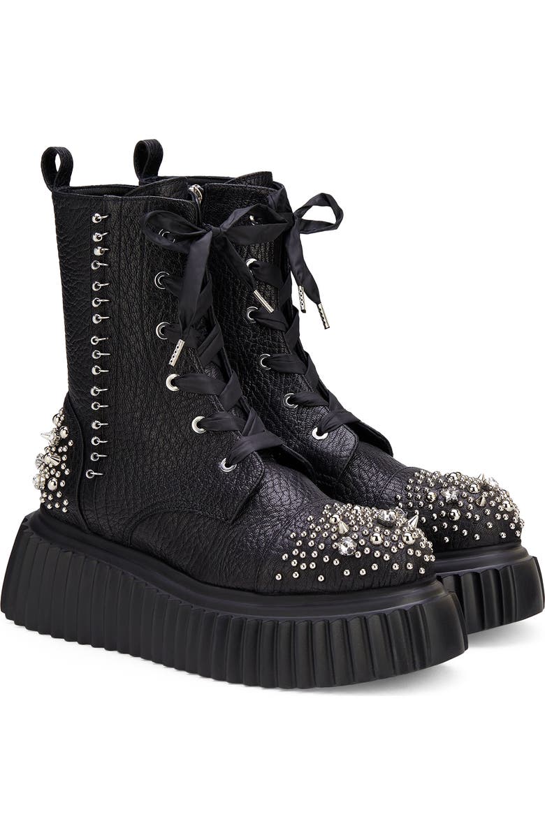 AGL Iggy Crystal Wedge Combat Boot, Main, color,