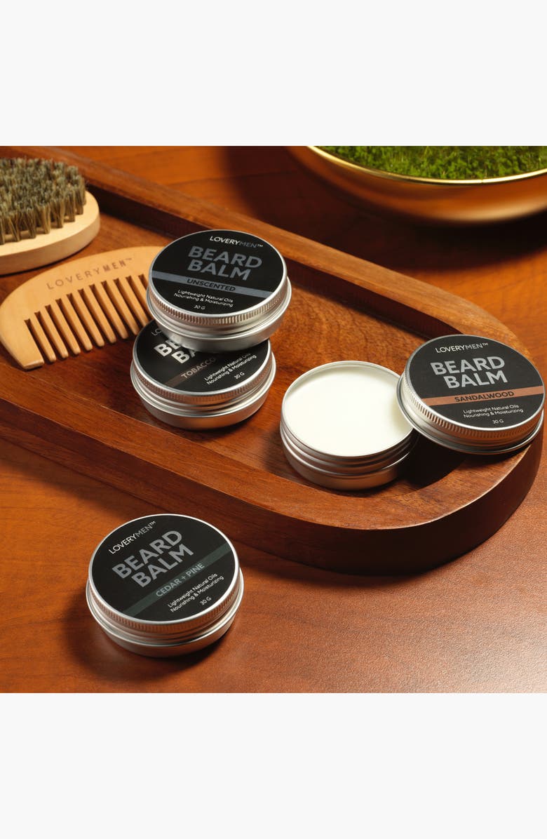 Lovery MEN Beard Balm 4-Pack Gift Set Premium Grooming Collection, Alternate, color, NO COLOR