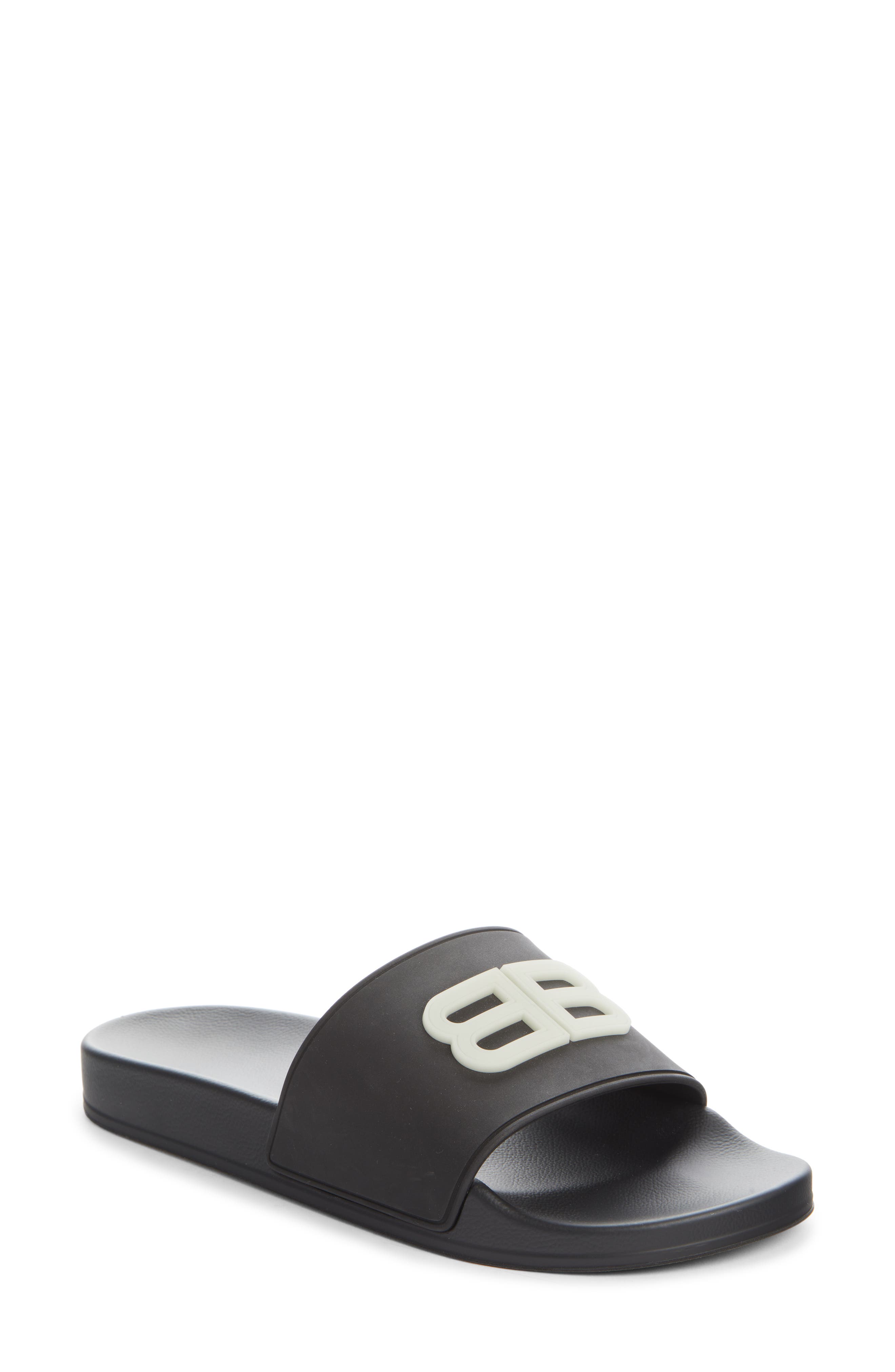 Balenciaga Glow in the Dark BB Logo Slide Sandal, Main, color, 