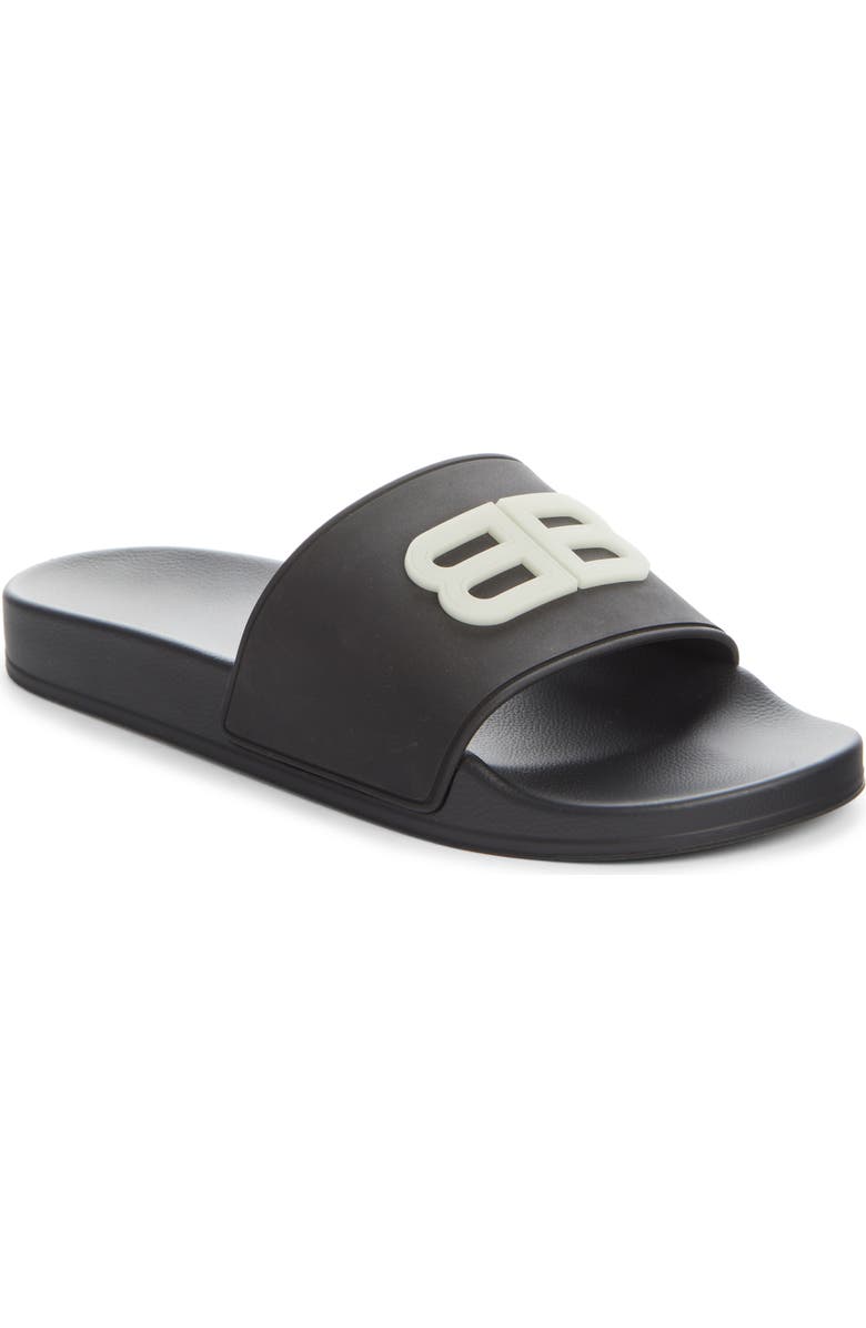 Balenciaga Glow in the Dark BB Logo Slide Sandal, Main, color,