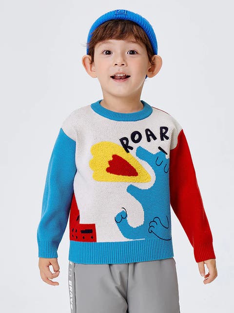 Roaring Dino Colorblock Sweater