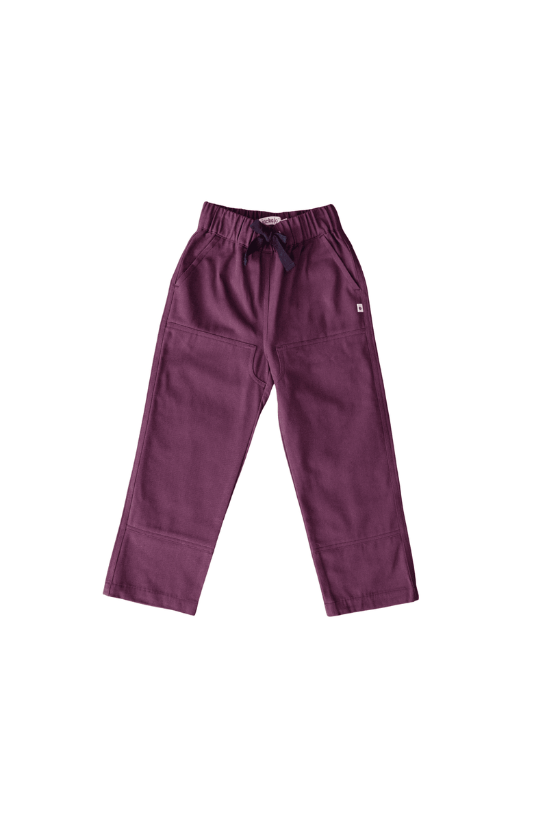 Jackalo Kids’ Jules Organic Cotton Twill Pants, Main, color, Plum