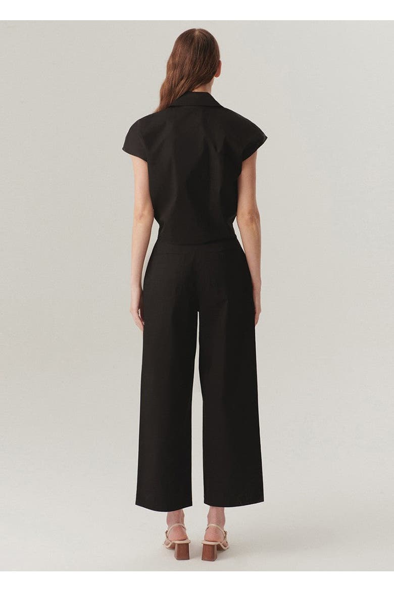 Elsie Polished Flowing Trousers, Alternate, color, BLACK