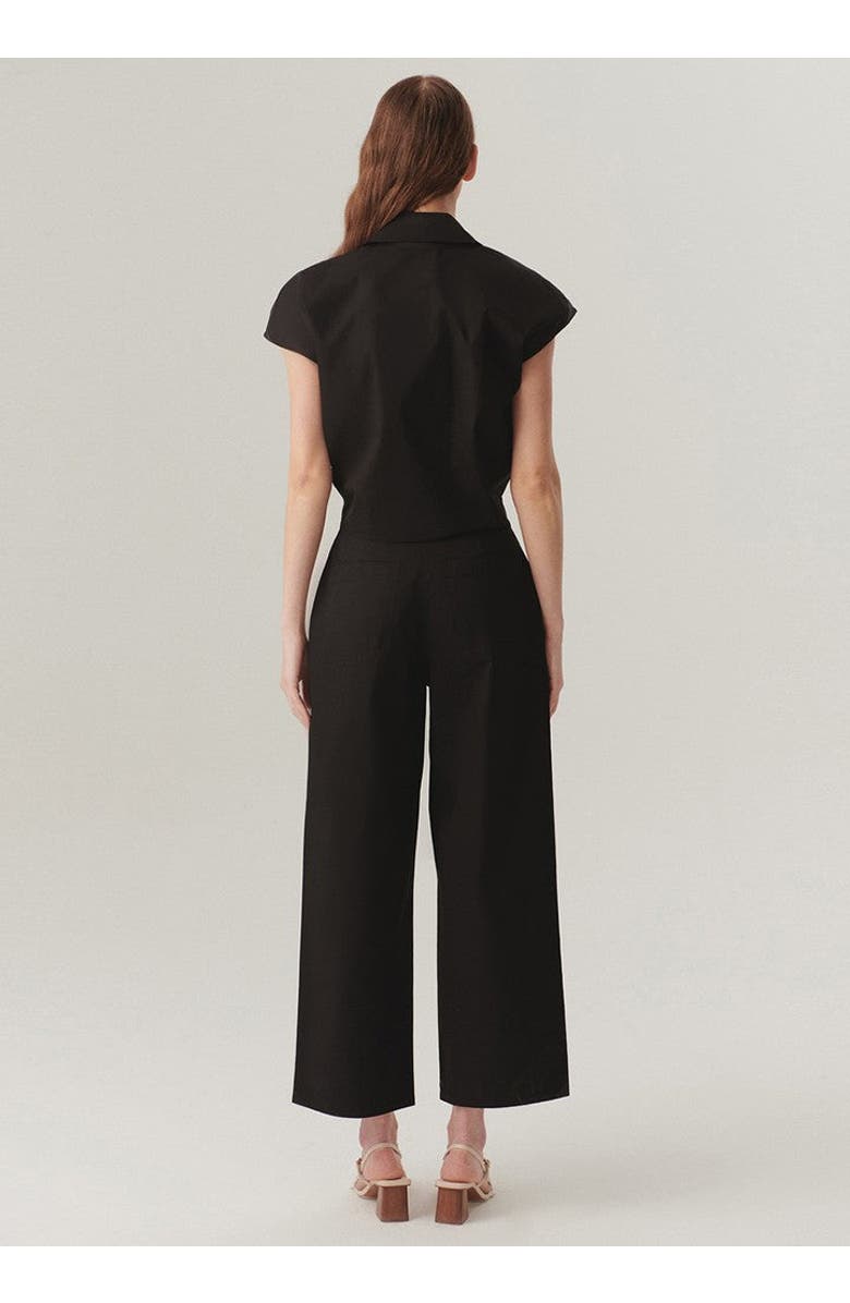 Exquise Elsie Polished Flowing Trousers, Alternate, color, Black