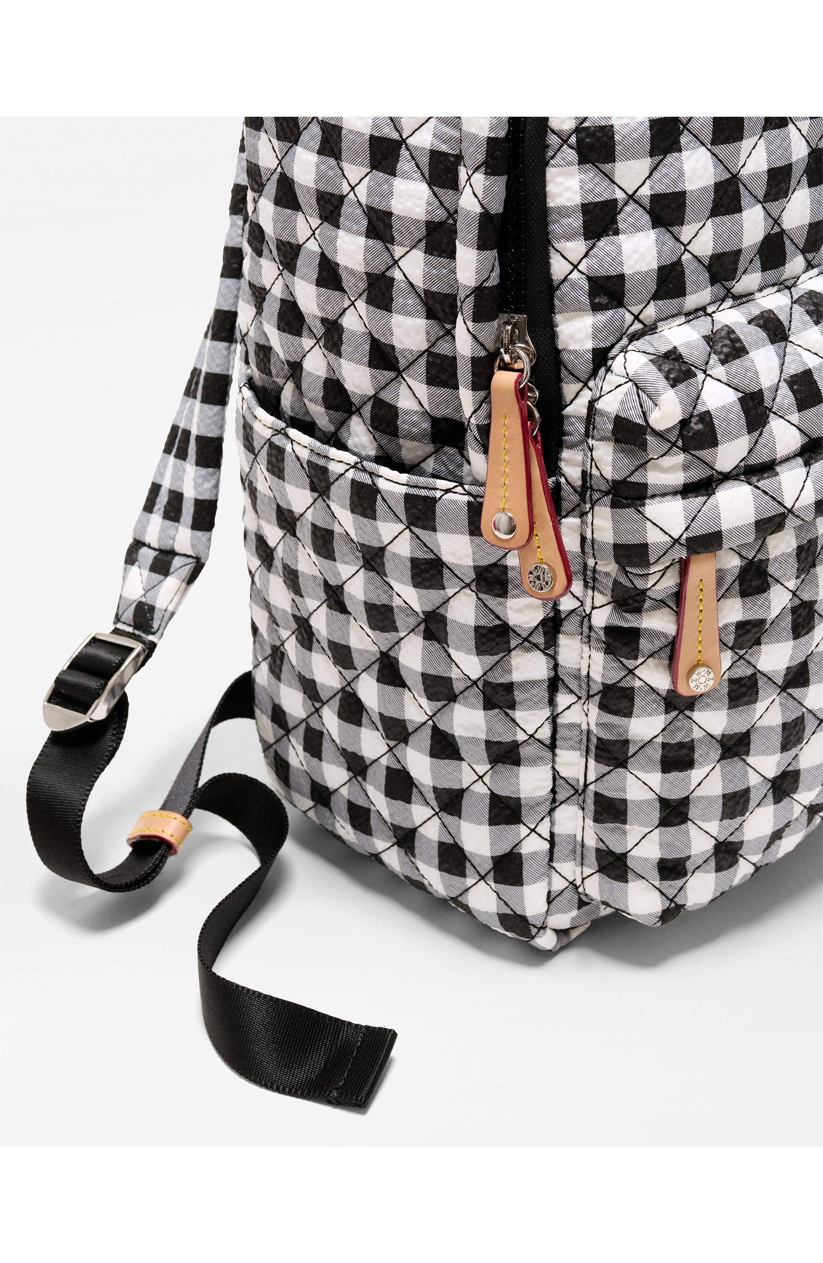 Metro Deluxe Backpack, Alternate, color, BLACK/ WHITE GINGHAM