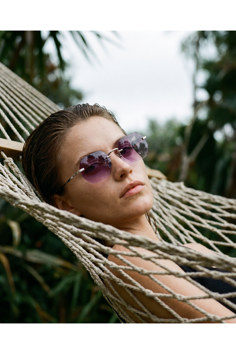 Vonne 51mm Rimless Sunglasses, Alternate, color, Purple