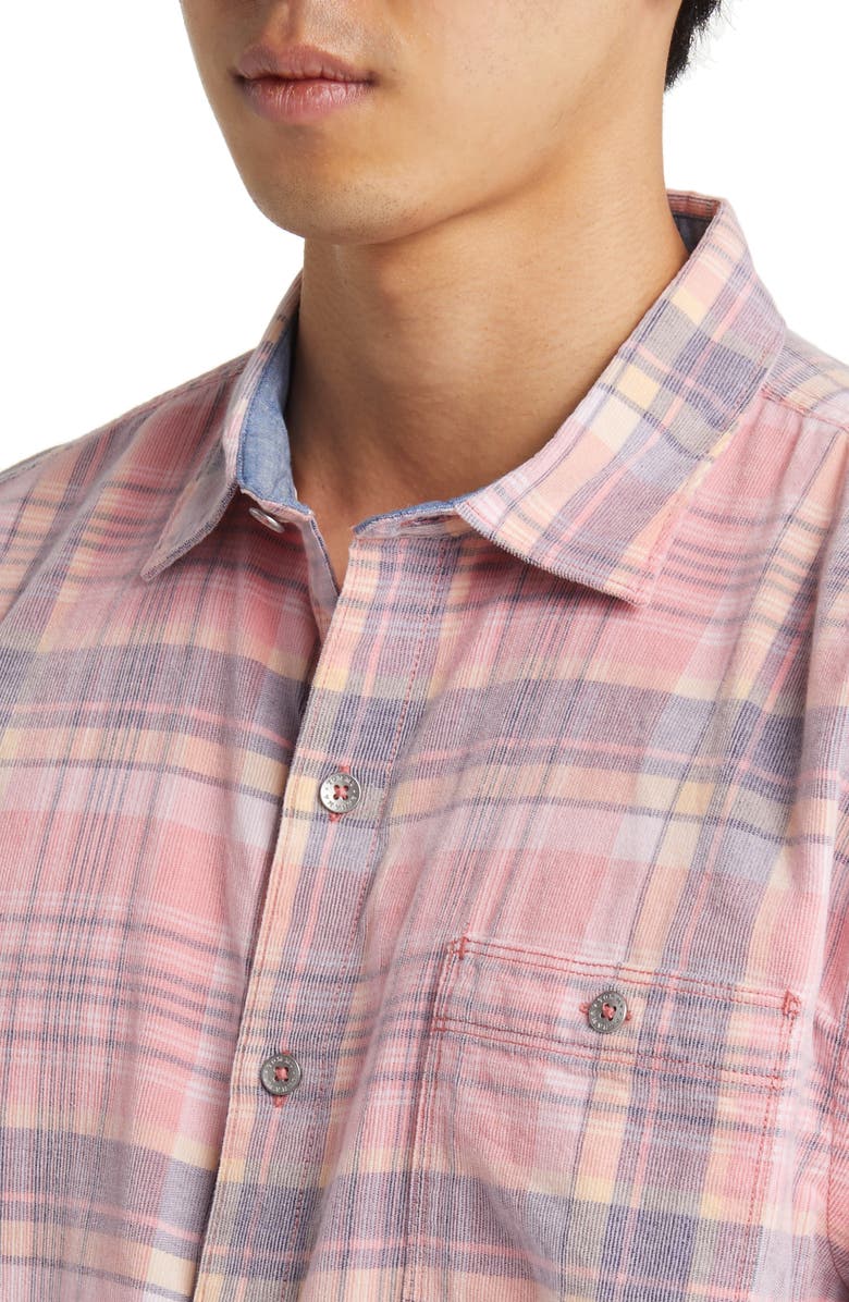 Tommy Bahama Coastline Tranquil Check Cotton Corduroy Button-Up Shirt, Alternate, color, Candy Rose