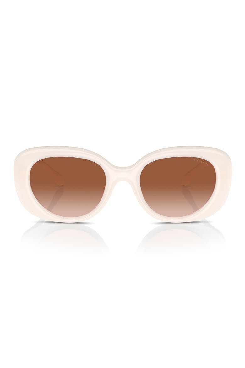53mm Gradient Round Sunglasses, Main, color, BROWN GRAD