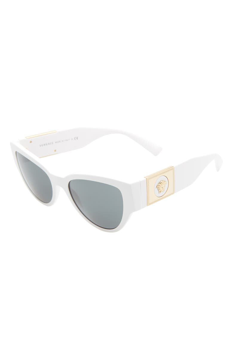 Versace Phantos 55mm Cat Eye Sunglasses, Alternate, color, White