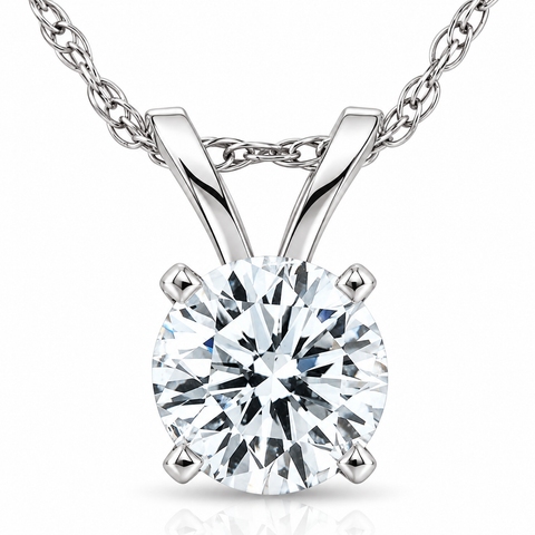 1/2 Carat Solitaire Lab Grown Diamond Pendant 14k Gold