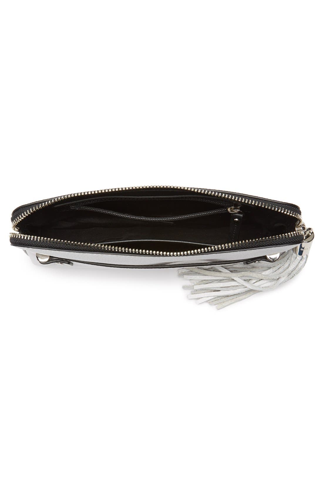 'Astor' Pebbled Leather Clutch, Alternate, color, WHITE