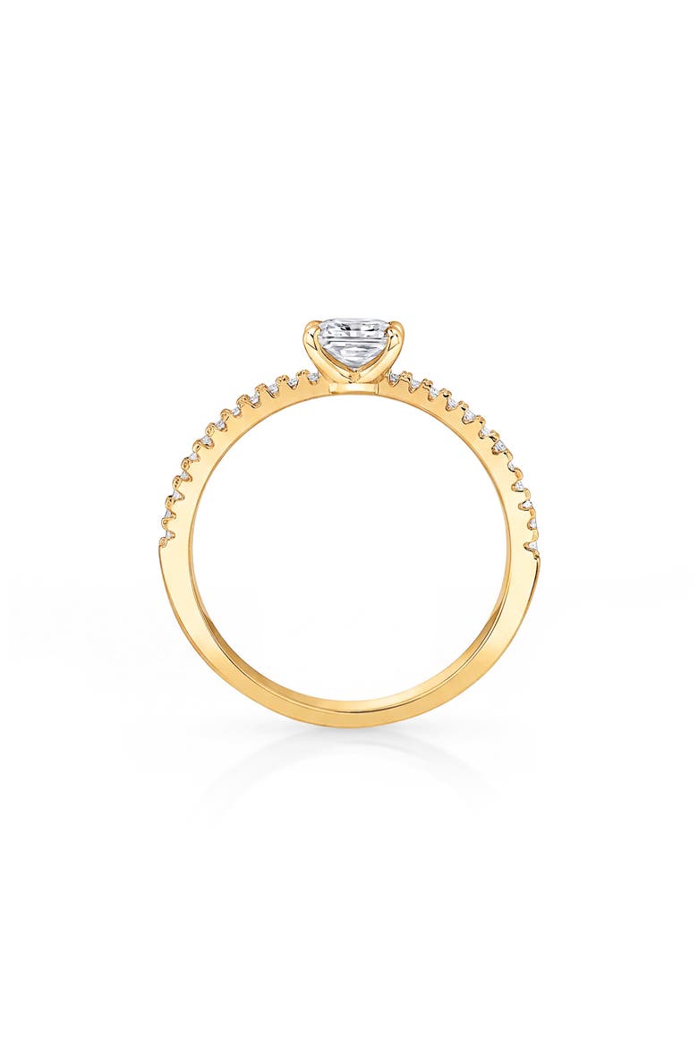 Princess Solitaire Pavé Cubic Zirconia Ring, Alternate, color, 18 KT YELLOW GOLD CLEAR CZ