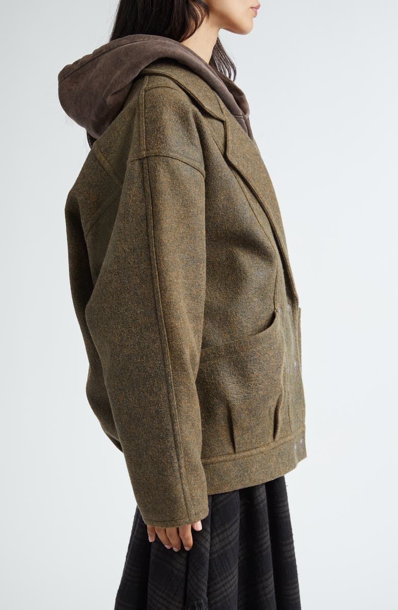 R13 Oversize Double Breasted Wool Blend Jacket, Alternate, color, 