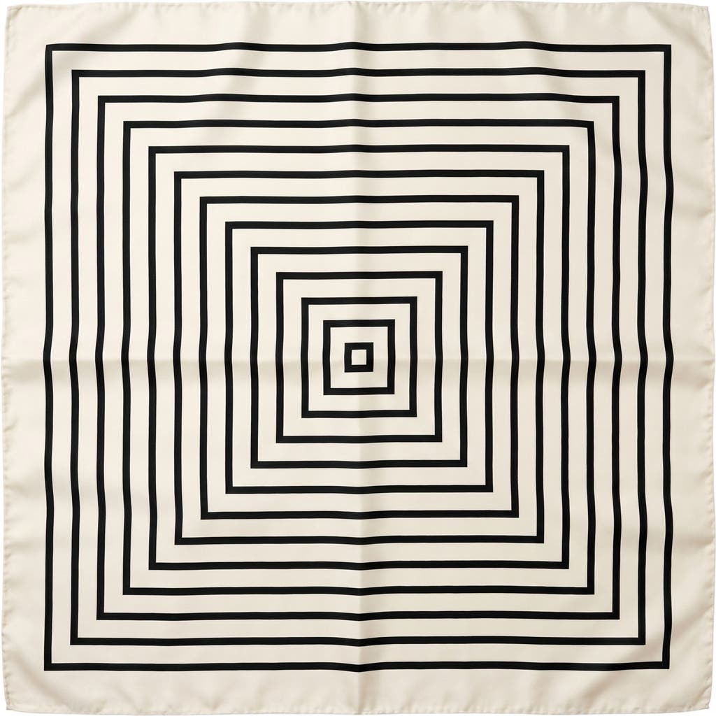 MARCUS ADLER Geo Print Satin Scarf in Black/White at Nordstrom Rack