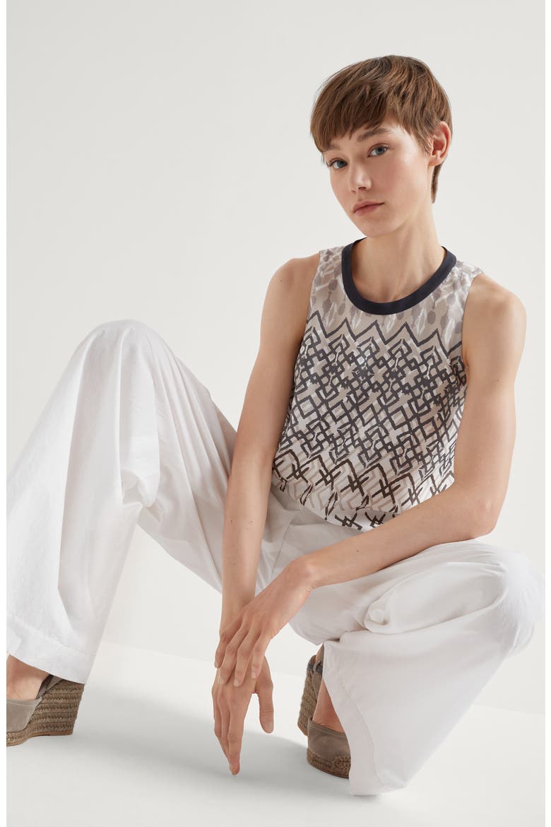 Top with monili, Alternate, color, Beige