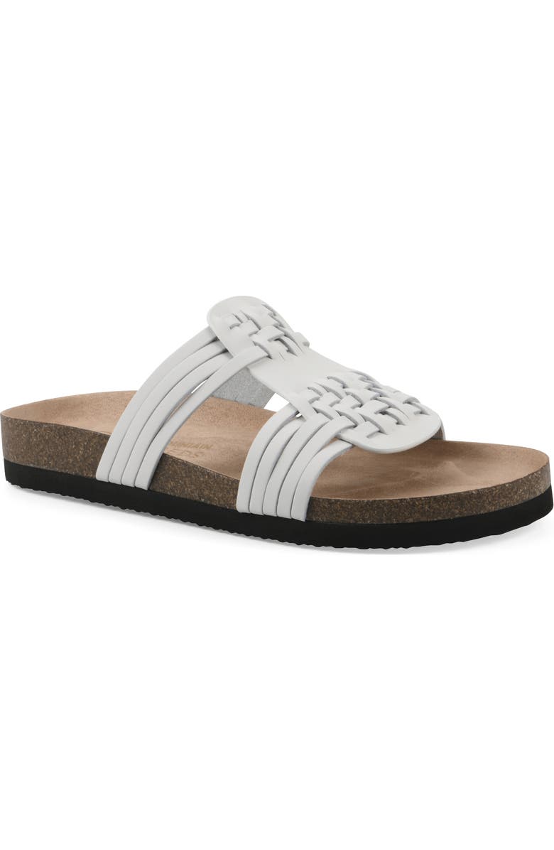 White Mountain Footwear Halicore Slide Sandal, Main, color, White/ Leather