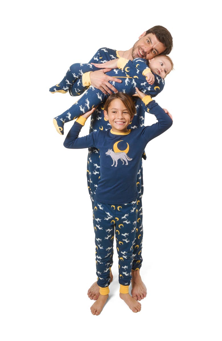 Leveret Kids Two-Piece Cotton Printed Matching Family Pajamas, Animal Friends, Alternate, color, Wolf