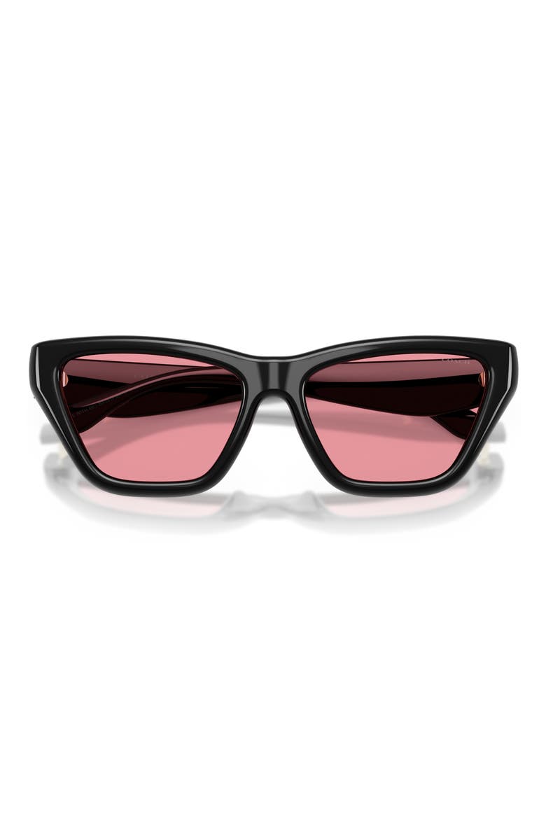 56mm Cat Eye Sunglasses, Alternate, color, BLACK / PINK SOLID